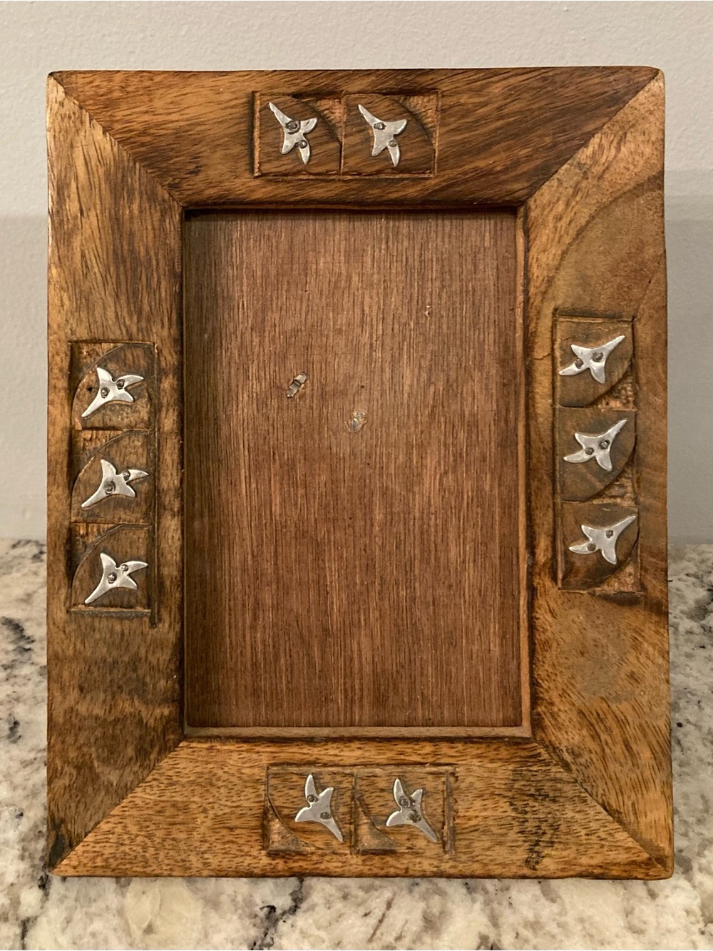 Rustic Hand Crafted Solid Dark Wood Picture Photo Frame
